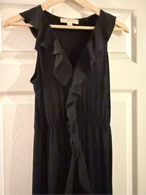 Michael Kors Black Maxi Dress with Ruffle Hem